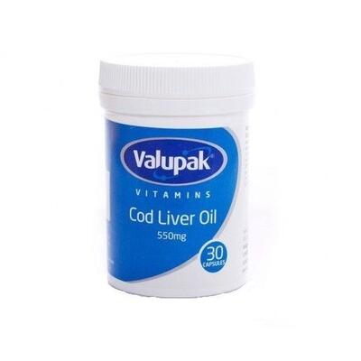 Valupak Vitamins Cod Liver Oil 550 mg 30 Tablets