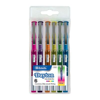 Bazic Dayton Rollerball Pen with Metal Clip  6 ct