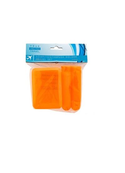 True Inline Travel Soap & Toothbrush Holder Travel Set Assorted 2 piece