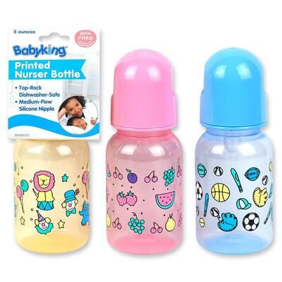 Baby King Printed Nurser Medium Flow Bottle 5oz