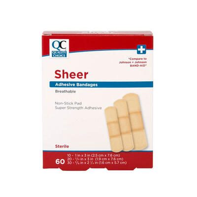 QC Sheer Adhesive Bandages 60ct