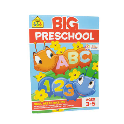 School Zone Big Preschool Workbook Ages 3 to 5 Colors Shapes Numbers 1-10