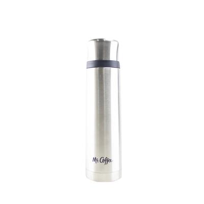 DNR Mr Silver Leaf Thermal Bottle With Lid Double Wall Stainless Steel 23oz