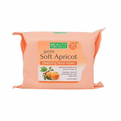 Beauty Formulas Cleansing Facial Wipes Soft Apricot 30 count