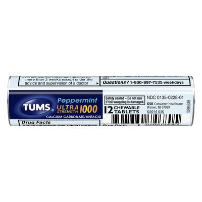 Tums Ultra Strength Peppermint 12's