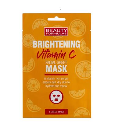 Beauty Formulas Brightening Vitamin C Facial Sheet Mask 1 pack