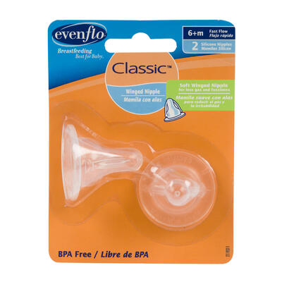 Evenflo Winged Bottle Nipple 6+ Months 2 pack