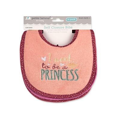 Cribmates Self Closure Bibs Girl 4 pack