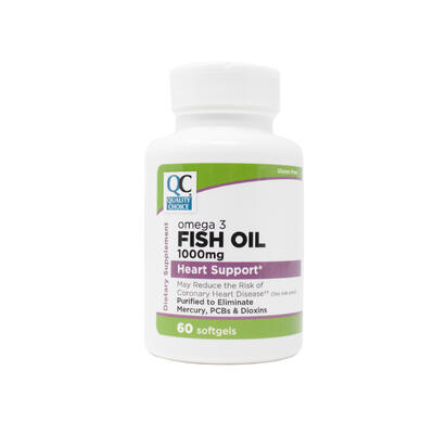 QC Omega 3 Fish Oil 1000mg Heart Support 60 Softgels