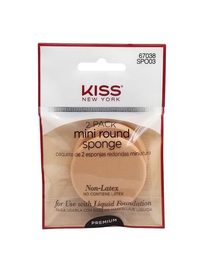 Kiss New York Mini Round Sponge For Liquid Foundation 2 count