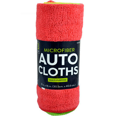 Auto Cloth Microfiber 3pk Asst