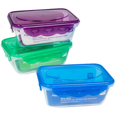 Pac-it Fresh Rectangular Food Container Assorted 18oz 1 count