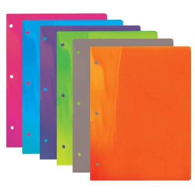 Bazic Multi Pockets Poly Portfolio Multi Color 2 Pockets 1ct