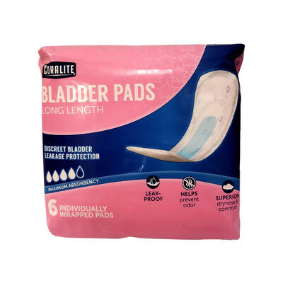 Coralite Bladder Pads Long Length Maximum Absorbency 6 count