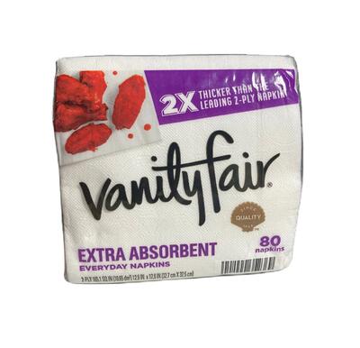 Vanity Fair Extra Absorbent Napkins 80 count