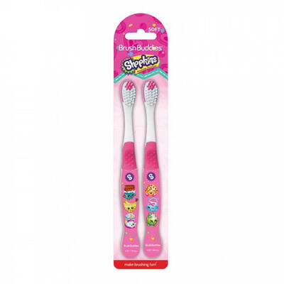 BrushBuddies Shopkins Toothbrushes Soft 2pcs