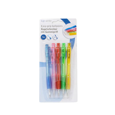 Top Write Ballpoint Easy Grip Set 5 ct