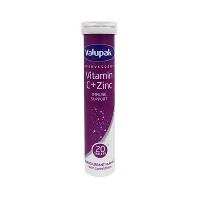 Valupak Vit C+Zinc Effervescent 20ct