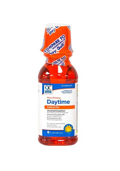 QC Non Drowsy Daytime Cold & Flu 8fl oz