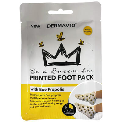 Derma V10 Be A Queen Bee Printed Foot Pack 1 treatment