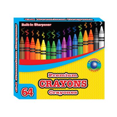 Bazic Premium Color Crayons Coloring Set 64ct