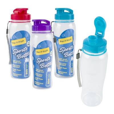 Pac-It Fresh Sports Bottle Assorted 800ml