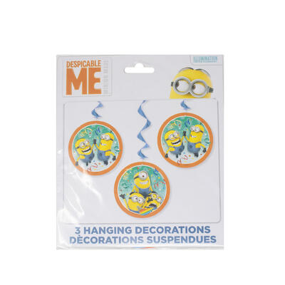 DNR Despicable Me 2 Minions Party 3 Hanging Swirl Decorating Kit