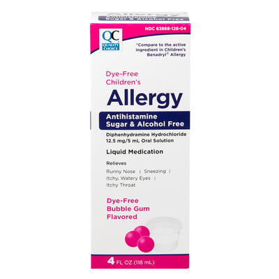 QC Dye Free Childrens Alllergy Antihistamine 4fl oz