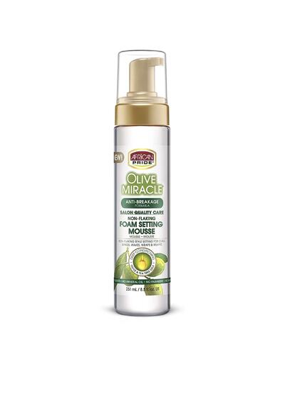 African Pride Olive Miracle Anti-Breakage Foam Setting Mousse 8.5oz