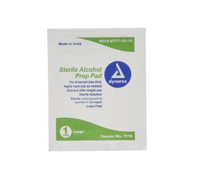 Dynarex Sterile Alcohol Large Prep Pads 1ct