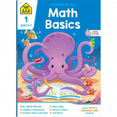 School Zone Workbooks Math Basics Grade 1