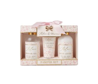 Relax & Unwind Pamper Set Velvet Rose 3 pieces