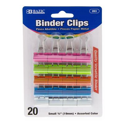 Bazic Small Assorted Binder 3/4