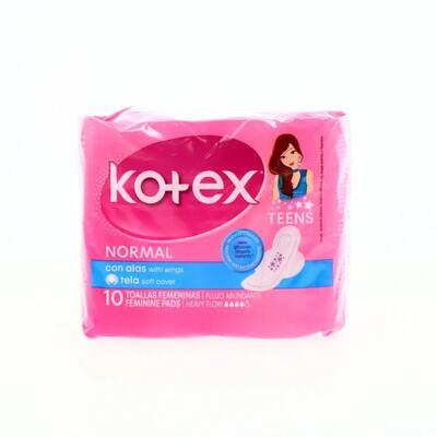 Kotex Teens Normal With Wings 10 count