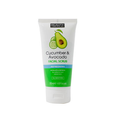 Beauty Formulas Cucumber and Avocado Facial Scrub Tube 150 ml