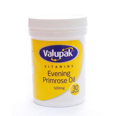 Valupack Evening Primrose Oil Vitamins 500mg 30 count