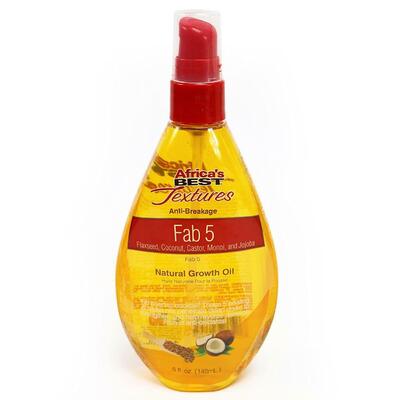 Africas Best Textures Fab 5 Natural Growth Hair Oil 5 oz