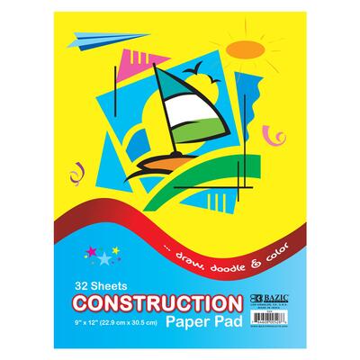 Bazic Construction Paper Pad 32 Sheets
