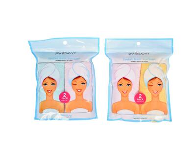 Spa Savvy Microfiber Twist Hair Turban 2 pack