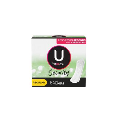 U By Kotex Lightdays Daily Liners Unscented Regular 64 count