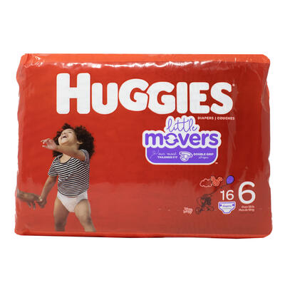 Huggies Little Movers Diapers Jumbo Pack Size 6 16 count