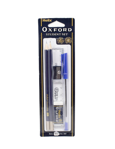 Helix Oxford Stationary Set Pen Pencil Eraser Sharpener Ruler