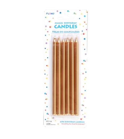 Gold Metalic Birthday Candle 6 pack