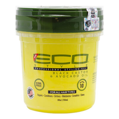 Eco Style Gel Black Castor And Avocado Oil 16oz