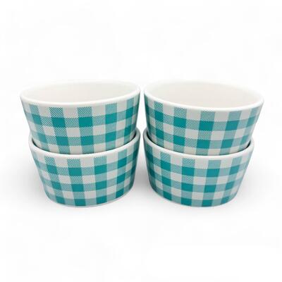 5.25oz Turquoise & White Buffalo 4pc Ramekin Set
