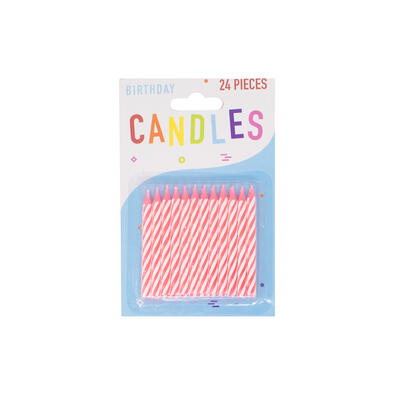 DNR Birthday Candles Pink Spiral 24 ct