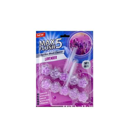 Max Flush Toilet Tim Block Cleaner Lavender Twin Pack