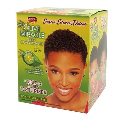 African Pride Olive Miracle Deep Conditioning Curls & Coils Texturizer Kit