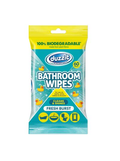 Duzzit Biod Bathroom Wipes Fresh Burst 60 pack