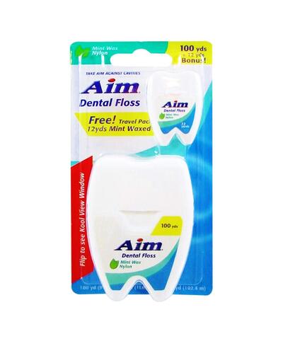 Aim Dental Floss 100+12yds 2 pack